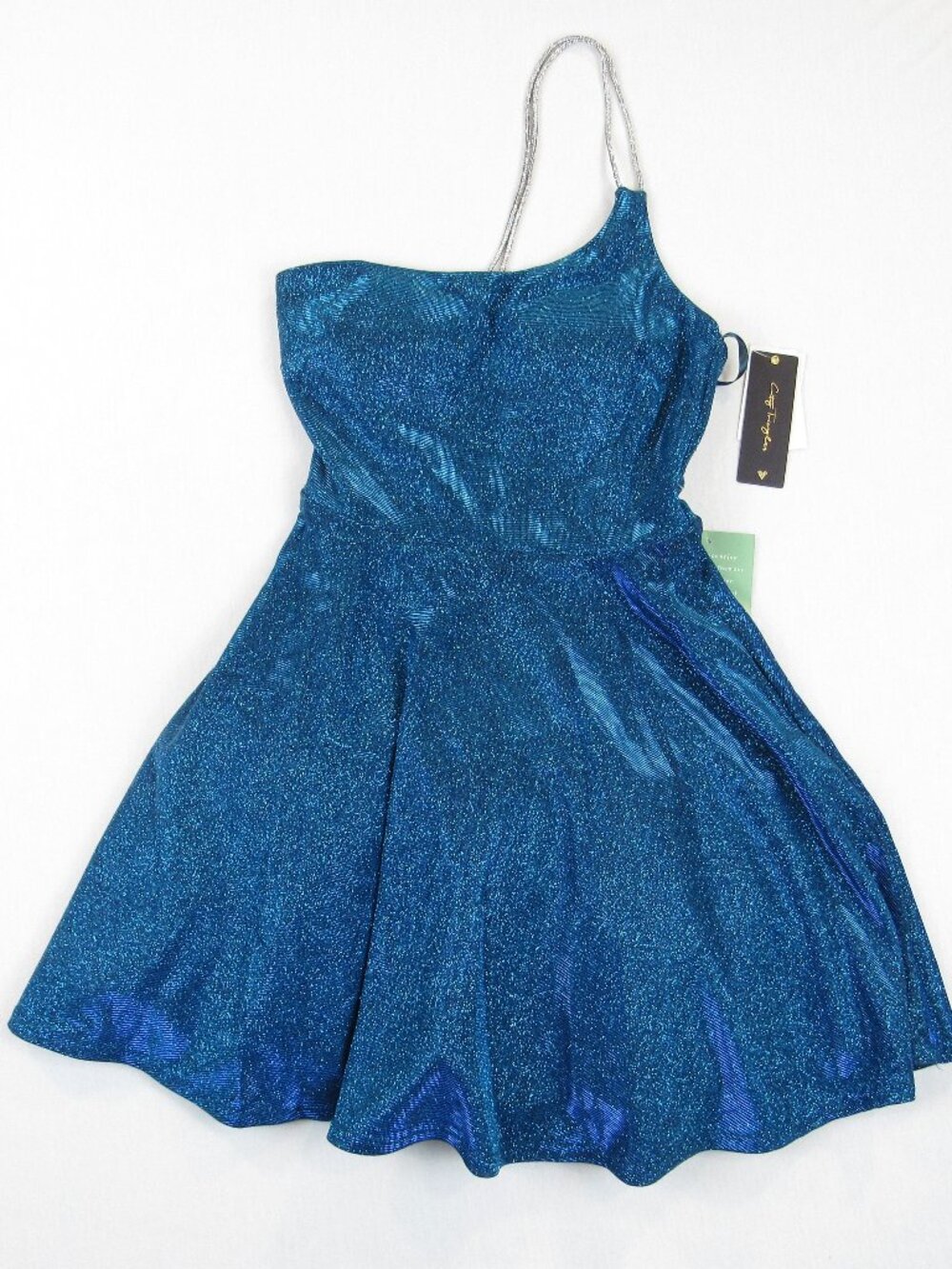 City Triangles Shimmering Iridescent Shimmering Royal/Teal Women's Dress Size 2